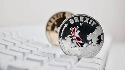 Brexit 金银币的键盘上