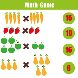 数学教育游戏对于儿童，乘法数学工作表