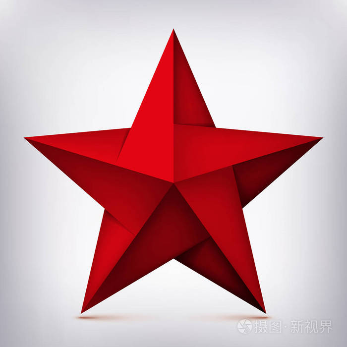 卷的五角星扭曲红星, 3d 对象, 几何形状, 网版, 抽象