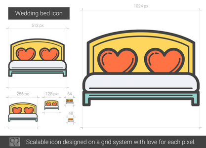 婚礼床线图标
