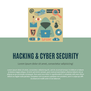 黑客攻击和网络安全的矢量模板