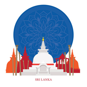 斯里兰卡斯里兰卡地标与装饰背景