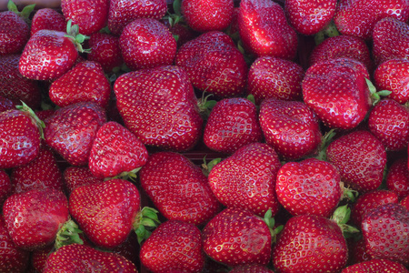 红色的草莓背景全帧甜有机水果浆果