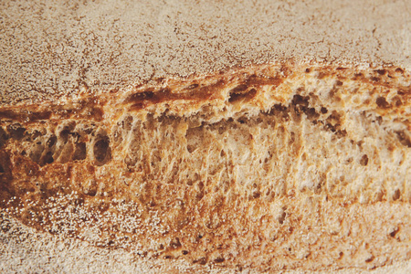 特写的长棍面包面包纹理背景