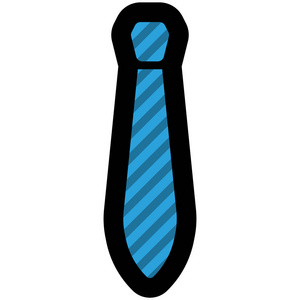 矢量图标的蓝色领带的男人或女人在平面样式。像素完美。业务及办公室看看。商店和商店
