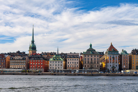 斯德哥尔摩，瑞典2016 年 9 月 15 日 老城 格姆拉斯坦 路堤