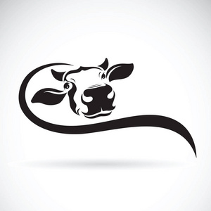 牛头的设计，白色背景上的向量。农场动物