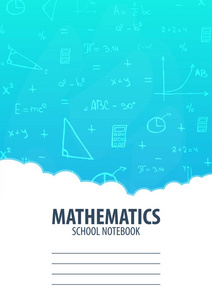 数学学校笔记本模板。回到学校背景。教育旗帜