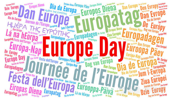 欧洲一天中不同的语言文字云