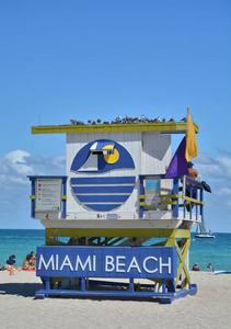 在迈阿密海滩救生员塔
