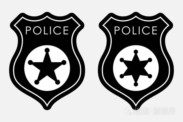 警察徽章简单的单色标志
