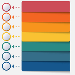 模板的信息图表颜色带 7 个职位