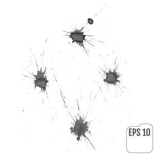 套灰色白色背景上的污点。墨迹