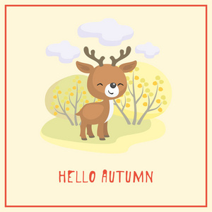 鹿和秋天的森林