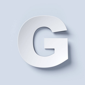 弯曲的白皮书字体字母 G