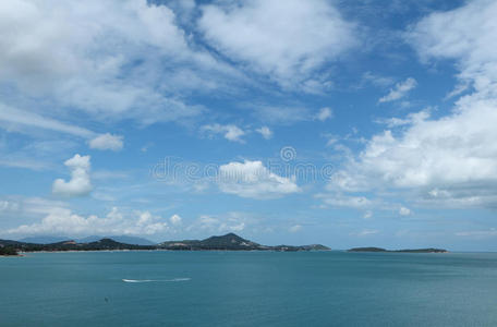 苏梅岛海景浮云图片