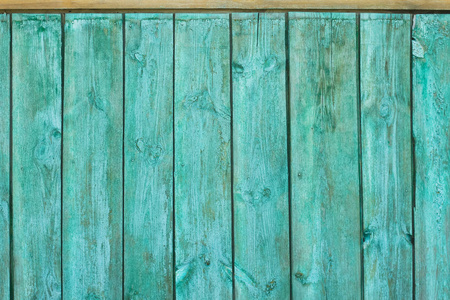 古代的老式木制纹理。画的绿色 蓝色的墙。剥落的油漆。垃圾摇滚彩色背景设计。股票照片