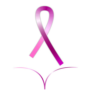 粉红丝带图标 乳房癌认识符号 矢量图