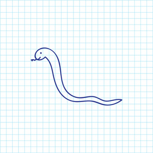 对蛇嘟嘟的动物符号的矢量插图。保费质量孤立的蛇元素在时尚平面样式