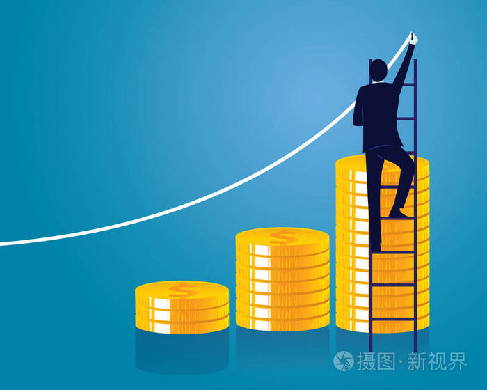 商人和金钱观vectorillustration