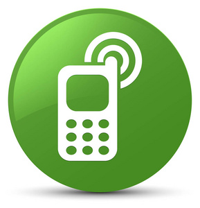 手机铃声图标软绿色圆形按钮