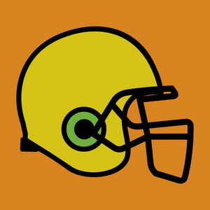 黄色带橙色背景的足球头盔图片