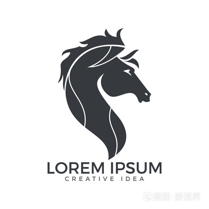 马标志设计.公司农场竞赛时尚图形模板设计