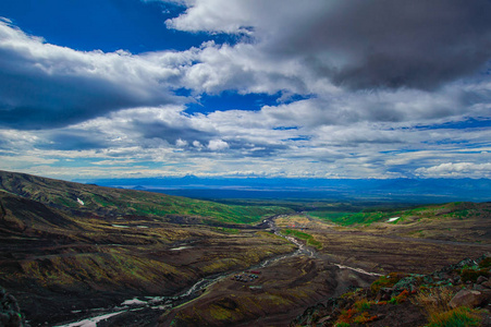 火山景观。Avachinsky 火山活跃的堪察加半岛火山。俄罗斯, 远东