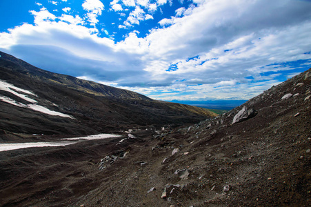 火山景观。Avachinsky 火山活跃的堪察加半岛火山。俄罗斯, 远东