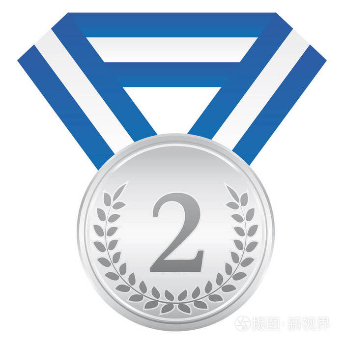 银牌.第二名.颁奖典礼.矢量图标