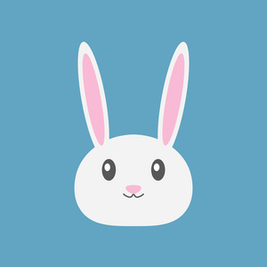 复活节兔子的头图标矢量插图