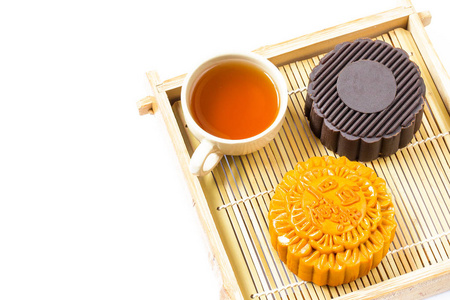 月饼和茶 食品和饮料为中国中秋