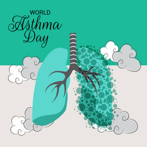 世界哮喘日背景的向量例证