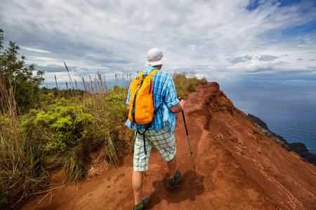 夏威夷考艾岛 icland 海滩徒步旅行