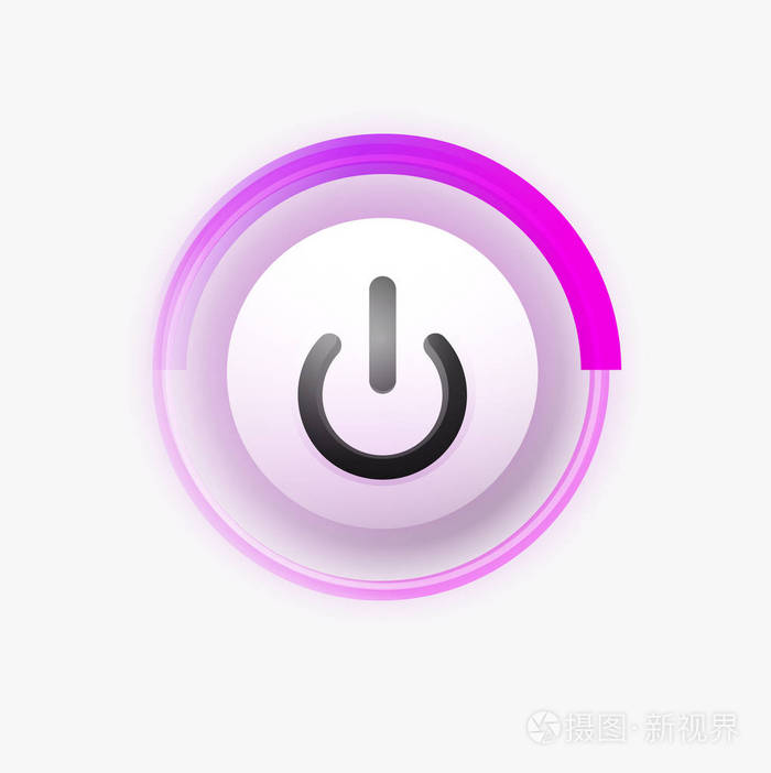 电源按钮技术标志 数码艺术科技概念 关闭图标