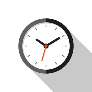 时钟图标在平面样式, 圆定时器在白色背景。商业观察。您项目的矢量设计元素