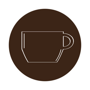 标签上的独立咖啡杯图标