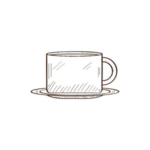 独立复古咖啡杯草图