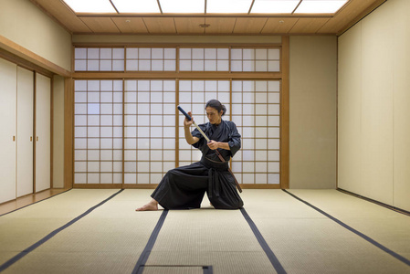 东京传统道场的武士训练