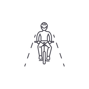 自行车骑向量线图标, 符号, 背景插图, 可编辑笔画