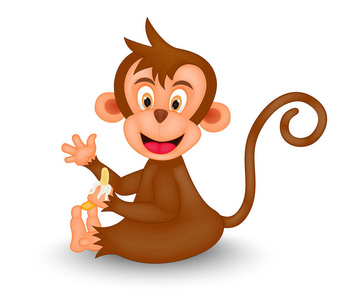 棕色可爱的猴子卡通