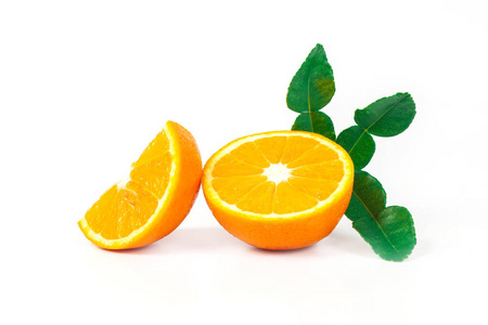 橙色水果在白色背景分离