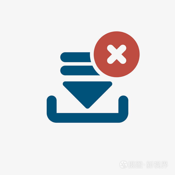 下载图标, 箭头图标与取消标志.下载图标并关闭,删除,删除符号