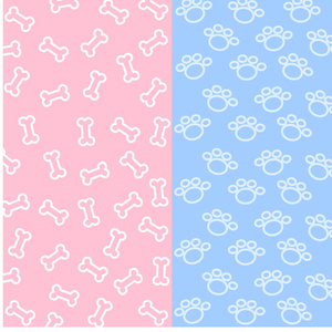 小骨和斯波尔的狗图案在蓝色和粉红色背景下使用壁纸或背景