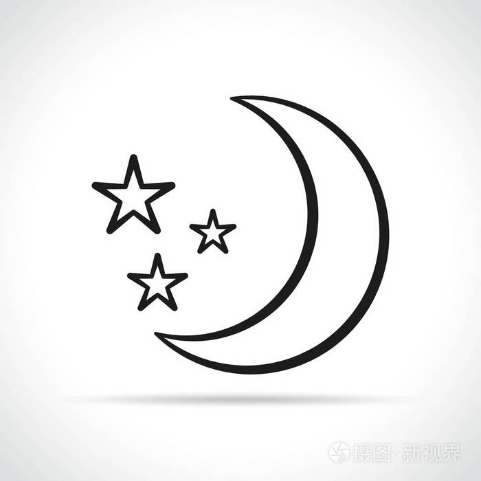 白色背景上的月亮和星星的插图
