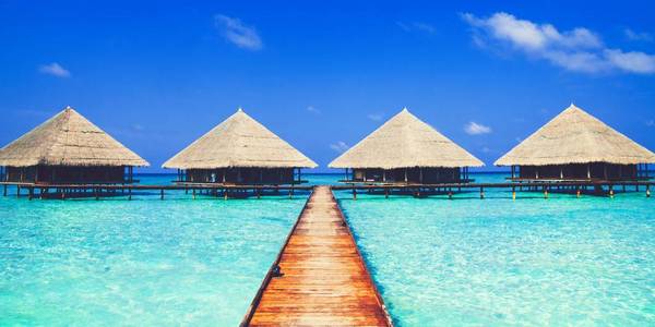 马尔代夫蓝海小屋图片