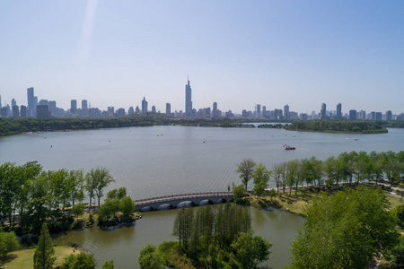 鸟瞰南京城市建筑景观