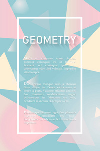 抽象的几何背景与文本在蓝色和粉红色颜色的地方