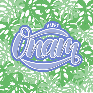 快乐 Onam 节日排版字体