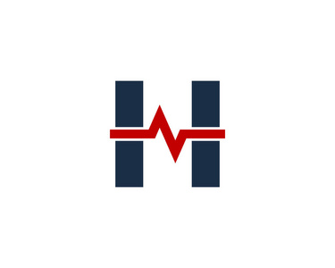 波形字母 H 徽标图标设计